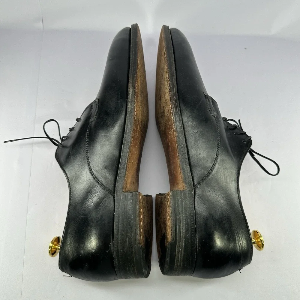 Hanlon's Gold Label Men's Black Leather Oxford Dress Shoes‎ Leather Sole 11D